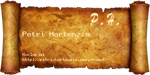 Petri Hortenzia névjegykártya